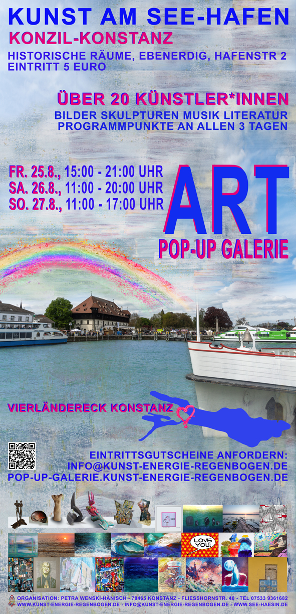 Plakat zur Kunst am See-Hafen ART-Pop-Up Galerie im Konzil in Konstanz