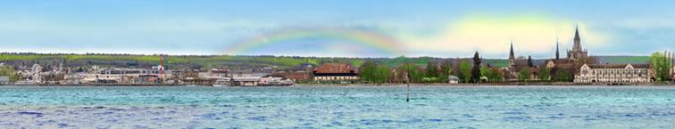 Bild des Panorama von Konstanz mit dem Konzil von Nico Hänisch - eine der Ausstellungslokationen des Regenbogen der Kunst.