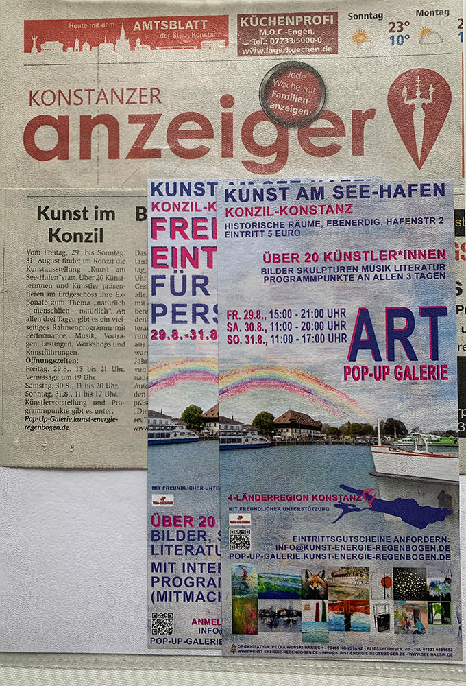 Presselmeldung Konstanzer Anzeiger vor Kunst am See-Hafen 2025