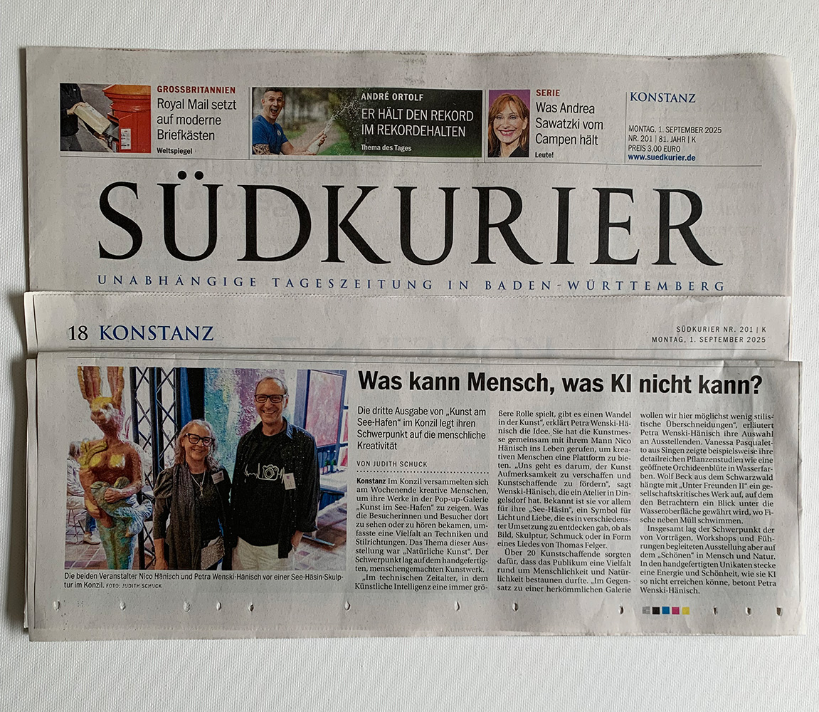 Presselmeldung Südkurier nach Kunst am See-Hafen 2025
